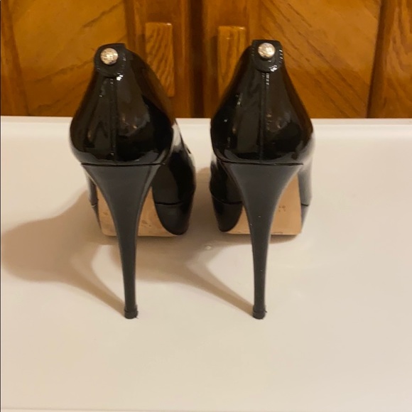 Stuart Weitzman Patent Leather Peep Toe Heels - Picture 4 of 4